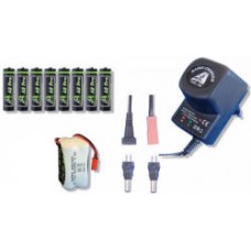 Kit Carregador TX/RX + 8 Pilhas 800 mAh + Pack 4,8 V 800 mAh
